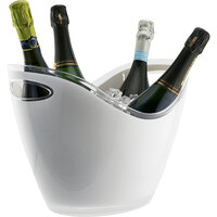 Franmara Large 4-Bottle White Acrylic Oval Wine Bucket 9079-24 BU