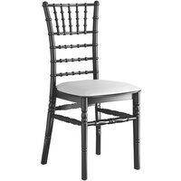 Lancaster Table & Seating Black Resin Chiavari Chair with White Cushion