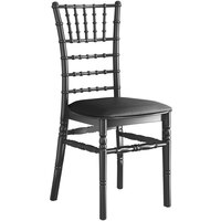 Lancaster Table & Seating Black Resin Chiavari Chair with Black Cushion