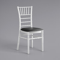 Lancaster Table & Seating White Resin Chiavari Chair with Black Cushion