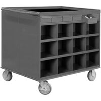 Durham Mfg 34 inch x 24 inch x 34 inch Double-Sided Stock Cart with 24 Bin Openings and 12 Drawers 662-95