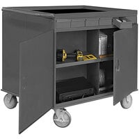 Durham Mfg 34 inch x 24 inch x 34 inch Double-Sided Stock Cart with 24 Bin Openings and 12 Drawers 662-95