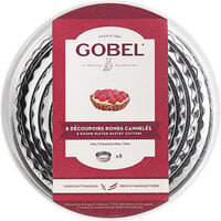Gobel 8-Piece Stainless Steel Fluted Round Pastry Cutter Set 880001