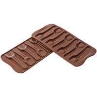 Silikomart Spoon Brown Silicone 7 Compartment Chocolate Mold SCG28