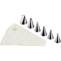 Gobel 7-Piece Stainless Steel Icing Tip with Cotton Piping Bag Set 889151