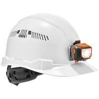 Ergodyne Skullerz 8972 White Class C Cap Style Hard Hat with LED Light and 4-Point Ratchet Suspension