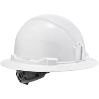 Ergodyne Skullerz 8971 White Class E Full Brim Hard Hat with 4-Point Ratchet Suspension