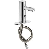 Waterloo Deck-Mounted Round Hands-Free Sensor Faucet with 4 1/2" Straight Spout and 4" Chrome-Plated Faucet Deck Plate