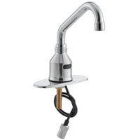 Waterloo Deck Mount Hands-Free Sensor Faucet with 5 1/2" Surgical Bend Gooseneck Spout and 6" Chrome-Plated Faucet Deck Plate