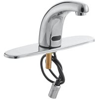 Waterloo Deck-Mounted Hands-Free Sensor Faucet with 4 3/4 inch Cast Spout and 10 inch Chrome-Plated Faucet Deck Plate