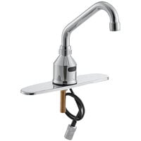 Waterloo Deck Mount Hands-Free Sensor Faucet with 5 1/2" Surgical Bend Gooseneck Spout and 10" Chrome-Plated Faucet Deck Plate