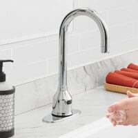 Waterloo Deck-Mounted Hands-Free Sensor Faucet with 11 7/8 inch Gooseneck Spout and 4 inch Chrome-Plated Faucet Deck Plate