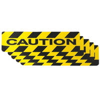 SlipDoctors 6 inch x 24 inch Black / Yellow Caution Non-Slip Pre-Cut Adhesive Stair Tread S-AD-STAIR5CAU - 5/Pack