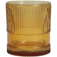 Fortessa NoHo 9.85 oz. Amber Rocks / Double Old Fashioned Glass - 4/Case