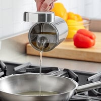 Choice 34 oz. Stainless Steel Oil Container with Pourer