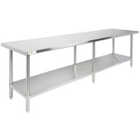Regency 30" x 96" 16-Gauge 304 Stainless Steel Commercial Work Table with Undershelf