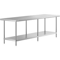 Regency 30" x 96" 16-Gauge 304 Stainless Steel Commercial Work Table with Undershelf