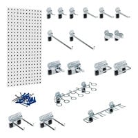 Triton Products 18" x 36" White Steel LocBoard with 18 Hooks