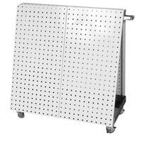 Triton Products 36 3/4" x 21 1/4" x 39 1/4" White LocBoard Tool Cart with 56 Hooks and 4 Bins