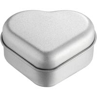 1 15/16" x 1 3/4" x 9/16" Silver Heart-Shaped Mini Tin - 800/Case