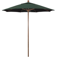 California Umbrella Venture Series 7 1/2' Push Lift Umbrella with 1 1/2 inch American Oak Aluminum Pole - Olefin Canopy - Hunter Green Fabric
