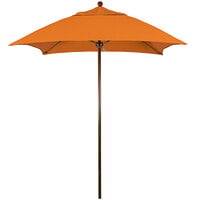 California Umbrella Venture Series 6' Push Lift Umbrella with 1 1/2" American Oak Aluminum Pole - Sunbrella 2A Canopy - Tuscan Fabric