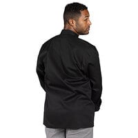 Uncommon Threads Soho Unisex Black Customizable Long Sleeve Chef Coat 0435 - L
