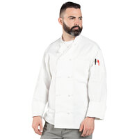 Uncommon Chef Classic Knot Pro Vent Unisex White Customizable Long Sleeve Chef Coat with Mesh Back 0427 - 2X