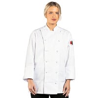 Uncommon Chef Mirage Unisex White Customizable Executive Long Sleeve Chef Coat 0411 - S