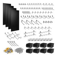 Triton Products 24" x 48" Black DuraBoard with 96 Hooks and 8 Bins - 4/Pack