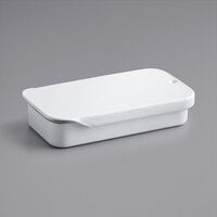2" x 1" x 7/16" White Tin with Slide Top - 640/Case