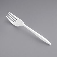 Choice Medium Weight White Plastic Fork - 1000/Case