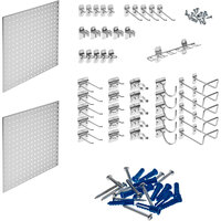 Triton Products 24 inch x 24 inch White Steel LocBoard with 46 Hooks - 2/Pack