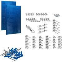Triton Products 24 inch x 42 1/2 inch Blue Steel LocBoard with 63 Hooks - 2/Pack