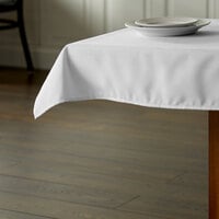 Intedge 36 inch x 36 inch Square White Hemmed 50/50 Poly Cotton Blend Tablecloth