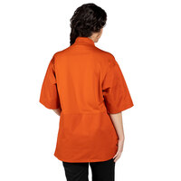Uncommon Threads Venture Pro Vent Unisex Lightweight Orange Customizable Short Sleeve Chef Coat with Mesh Back 0703 - L