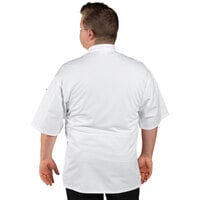 Uncommon Threads Venture Pro Vent Unisex Lightweight White Customizable Short Sleeve Chef Coat with Mesh Back 0703 - L
