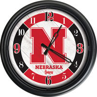 Holland Bar Stool 14 inch University of Nebraska Indoor / Outdoor LED Wall Clock