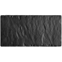 Acopa 14" x 7" Faux Slate Melamine Footed Serving Board