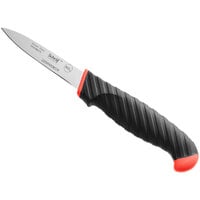 Schraf 3 1/4" Smooth Edge Paring Knife with Red TPRgrip Handle