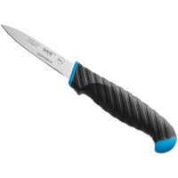 Schraf 3 1/4" Smooth Edge Paring Knife with Blue TPRgrip Handle