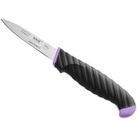 Schraf 3 1/4" Smooth Edge Paring Knife with Purple Allergen-Free TPRgrip Handle