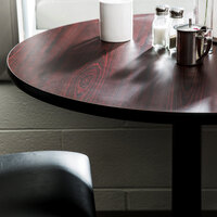 Lancaster Table & Seating 30 inch Laminated Round Table Top Reversible Cherry / Black