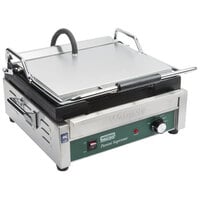 Waring WPG250B Panini Supremo Grooved Top & Bottom Panini Sandwich Grill - 14 1/2 inch x 11 inch Cooking Surface - 208V, 2808W