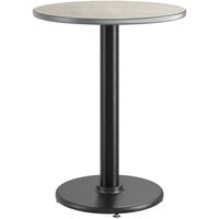 Lancaster Table & Seating 24" Reversible Gray / White Laminated Standard Height Table Top and Base Kit with 17" Base