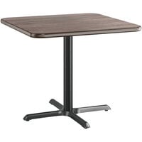 Lancaster Table & Seating 36" x 36" Reversible White Birch / Ash Laminated Standard Height Table Top and Base Kit with 30" x 30" Base