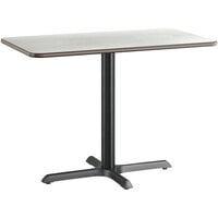 Lancaster Table & Seating 24" x 42" Reversible White Birch / Ash Laminated Standard Height Table Top and Base Kit with 22" x 30" Base