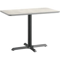 Lancaster Table & Seating 24" x 42" Reversible Gray / White Laminated Standard Height Table Top and Base Kit with 22" x 30" Base