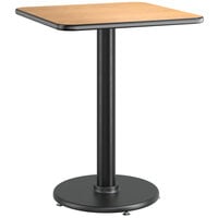 Lancaster Table & Seating 24" x 24" Reversible Walnut / Oak Laminated Standard Height Table Top and Base Kit with 17" Base