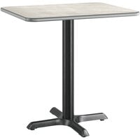 Lancaster Table & Seating 24" x 30" Reversible Gray / White Laminated Standard Height Table Top and Base Kit with 22 x 22" Base